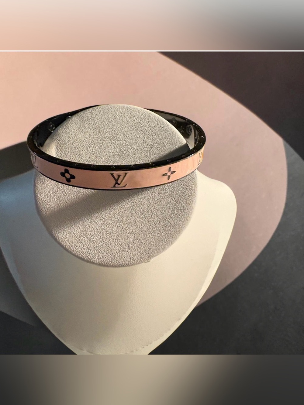 NEW FLASH SALE Pink and Black Enamel Bangle